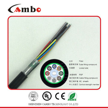 Wooden drum packing steel armored multi pairs SM/MM fiber optic cable 6 core cable de fibra optica